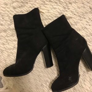 Suede heeled booties